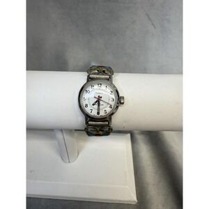 Vintage Timex Watch Womens Small Butterfly Inlay Band Water‎ Resistant